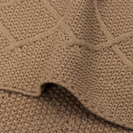 Jollein Wiegdeken Check Knit Biscuit 75 X 100 Cm - Jollein - Babywinkel - 8717329386686