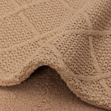 Jollein Wiegdeken Check Knit Biscuit/Teddy Fleece 75 X 100 Cm - Jollein - Babywinkel - 8717329386723