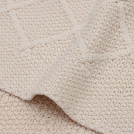 Jollein Wiegdeken Check Knit Oatmeal 75 X 100 Cm - Jollein - Babywinkel - 8717329386679