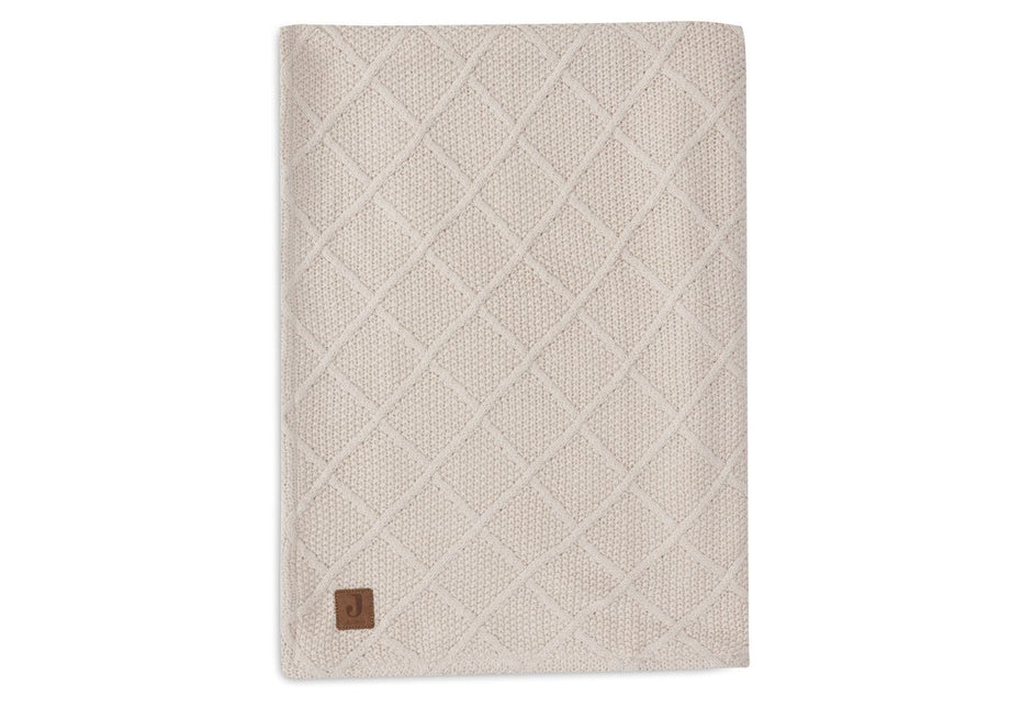 Jollein Wiegdeken Check Knit Oatmeal/Teddy Fleece 75 X 100 Cm koop je bij Babywinkel