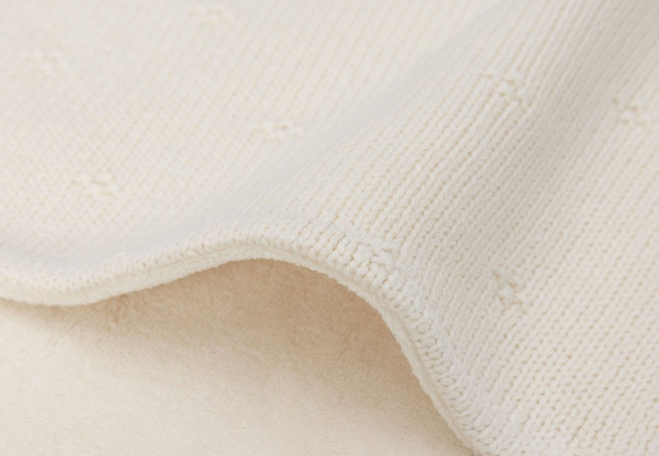 Jollein Wiegdeken Cosy Knit Ivory/Velvet 75 X 100 Cm - Jollein - Babywinkel - 8717329386617