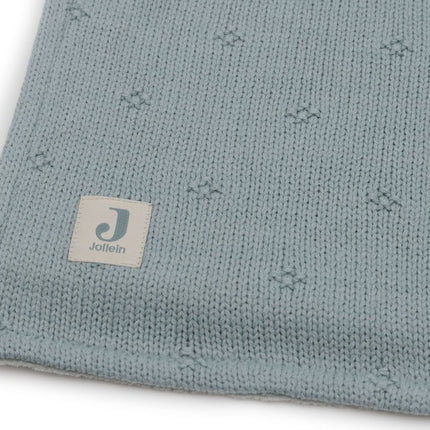 Jollein Wiegdeken Cosy Knit Sea Green/Velvet 75X100 Cm - Jollein - Babywinkel - 8717329386631