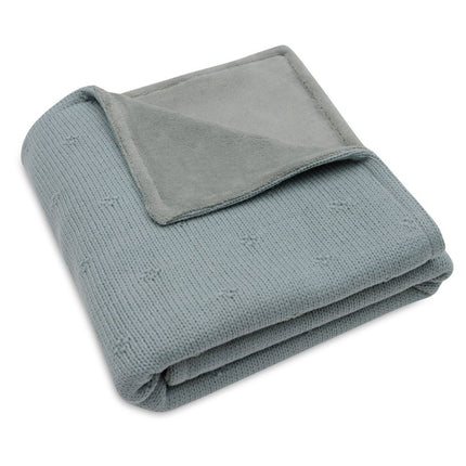 Jollein Wiegdeken Cosy Knit Sea Green/Velvet 75X100 Cm - Jollein - Babywinkel - 8717329386631