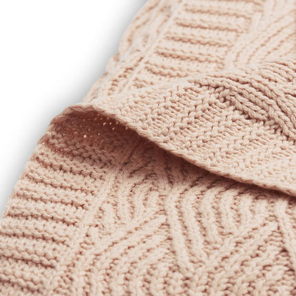 Jollein Wiegdeken River Knit Pale Pink 75x100cm - Jollein - Babywinkel - 8717329352148