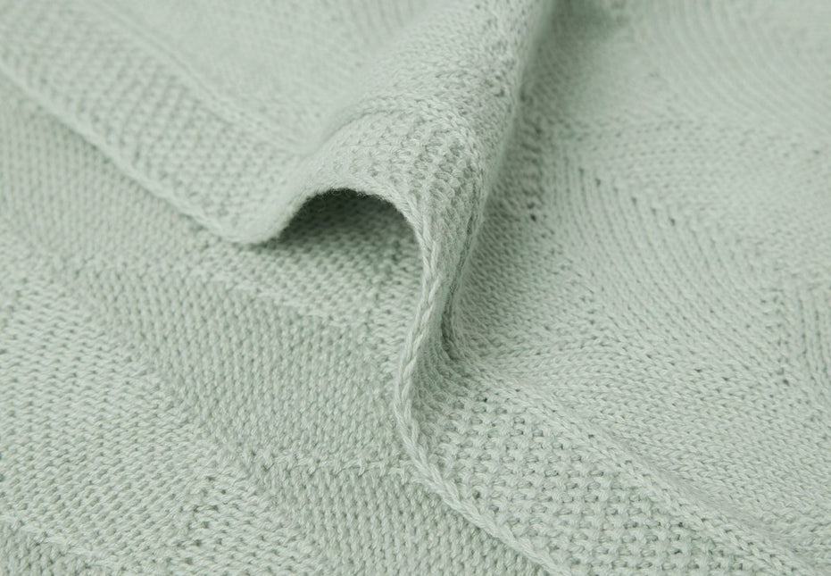 Jollein Wiegdeken Shell Knit Sea Foam 75x100cm - Jollein - Babywinkel - 8717329373648
