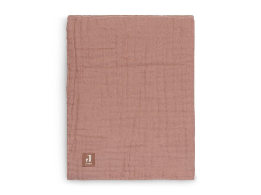 Jollein Wiegdeken Wrinkled Cotton Rosewood 75x100cm - Jollein - Babywinkel - 8717329364226