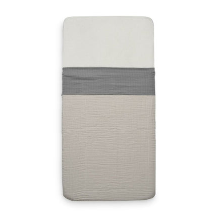 Jollein Wieglaken Wrinkled Cotton Storm Grey 75x100cm - Jollein - Babywinkel - 8717329364318