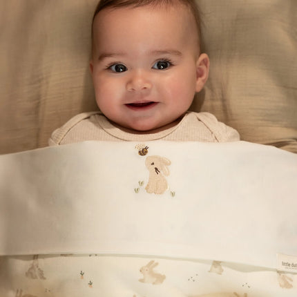 <tc>Little Dutch</tc> Wiegenhandtuch Baby Bunny Weiß Gestickt