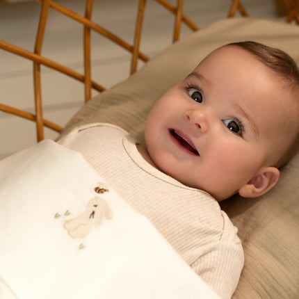 <tc>Little Dutch</tc> Wiegenhandtuch Baby Bunny Weiß Gestickt