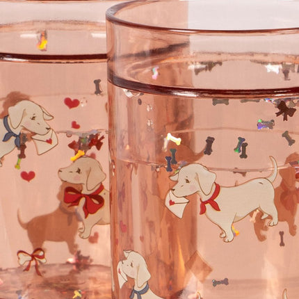 Konges Slojd Bekertje Glitter Woof Letter Rose 2St koop je bij Babywinkel
