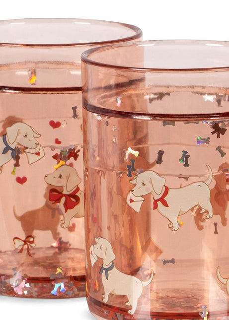 Konges Slojd Bekertje Glitter Woof Letter Rose 2St koop je bij Babywinkel