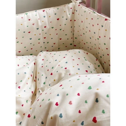 Konges Slojd Dekbedovertrek Wieg Baby Multi Hearts - Konges Slojd - Babywinkel - 5715404055581