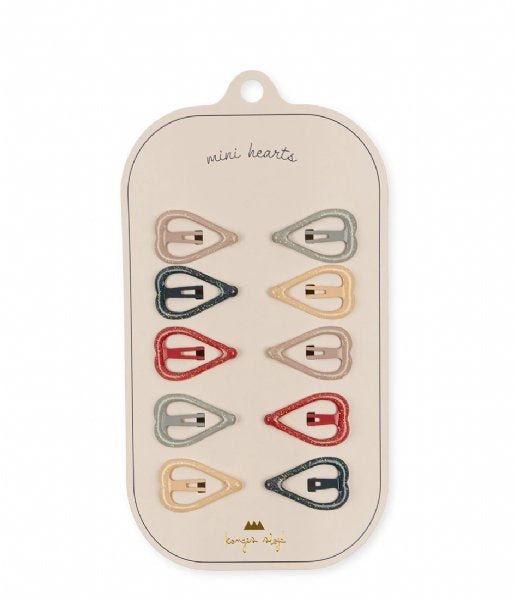 Konges Slojd Haarspeldje Baby 10 Pack Heart Flame Scarlet - Konges Slojd - Babywinkel - 5715404157544