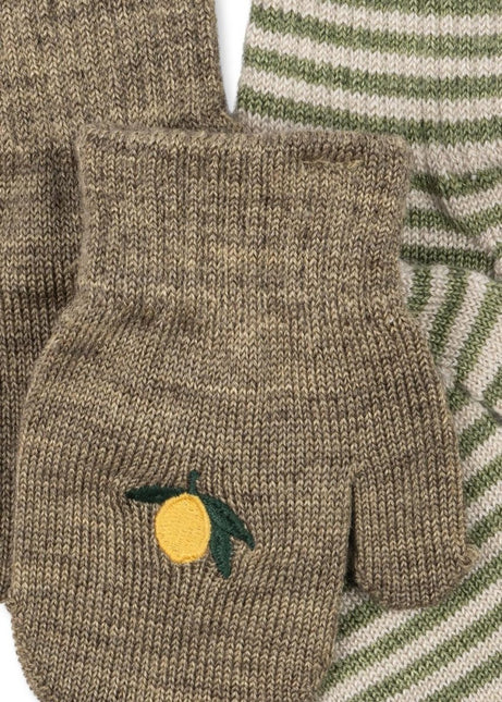 Konges Slojd Kinderhandschoenen Filla Mittens Lemon/Stripe 2St koop je bij Babywinkel