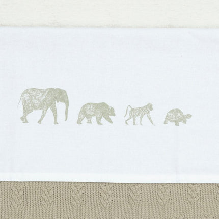 Laken Wieg 75x100cm Animals - Olive Green - Babywinkel - 8717329376700