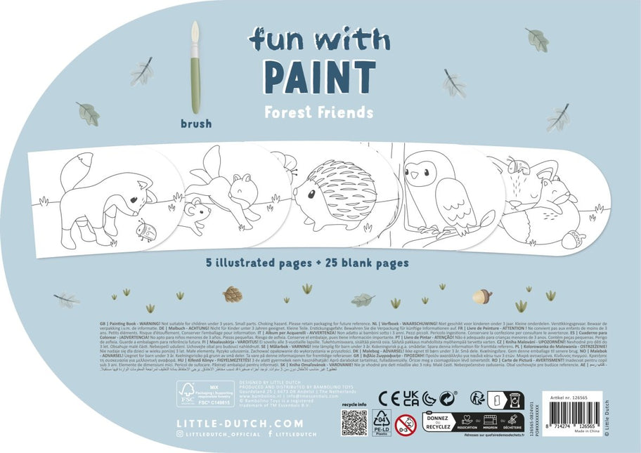 LD Verfboek Forest Friends 30 bladzijdes inclusief verf en kwast koop je bij Babywinkel