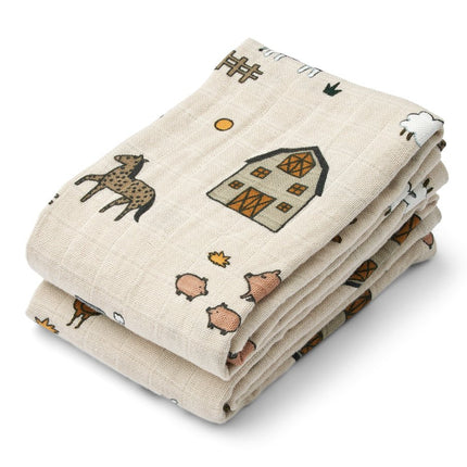 Liewood Hydrofiele Doek Lewis Farm/Sandy 2St - Liewood - Babywinkel - 5715493153991