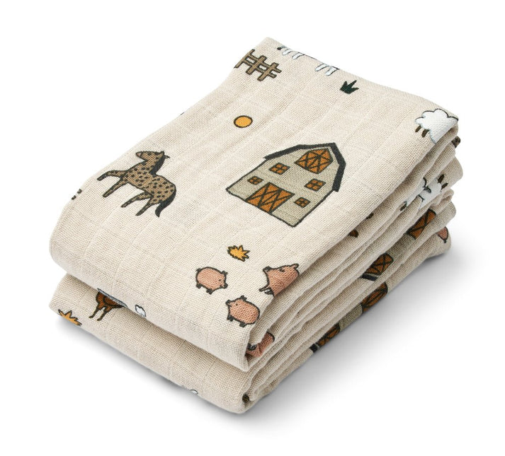 Liewood Hydrofiele Doek Lewis Farm/Sandy 2St - Liewood - Babywinkel - 5715493153991