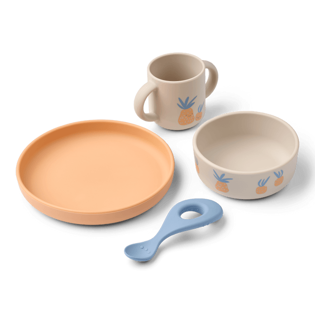 Liewood Kinderservies Set Vivi Pineapple / Sandy koop je bij Babywinkel