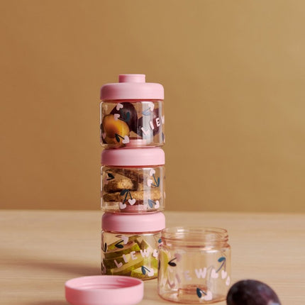Liewood Opbergbakjes Dominique Tritan Cherry heart / Rosey 100ml 4st koop je bij Babywinkel