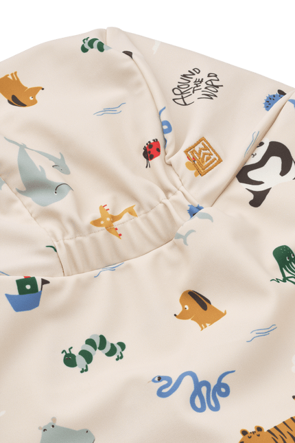 Liewood Zonnehoedje Baby Cecilia Around The World/Sandy koop je bij Babywinkel