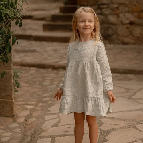 Little Dutch Baby Jurkje Fairy Mint Lange Mouw koop je bij Babywinkel