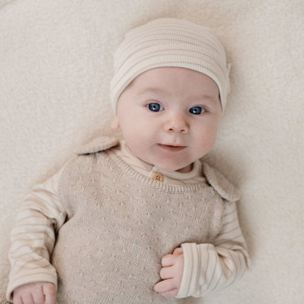 Little Dutch Baby Shirt Lange Mouw Soft Beige Stripe - Babywinkel - 8721122582459