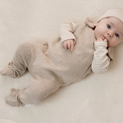 Little Dutch Baby Shirt Lange Mouw Soft Beige Stripe - Babywinkel - 8721122582459