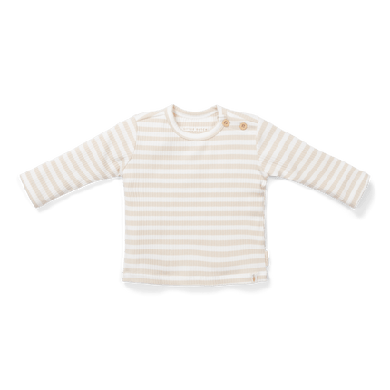 Little Dutch Baby Shirt Lange Mouwen Stripe Sand/White koop je bij Babywinkel
