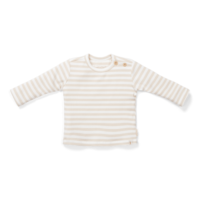 Little Dutch Baby Shirt Lange Mouwen Stripe Sand/White koop je bij Babywinkel