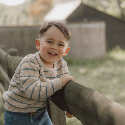 Little Dutch Baby Trui Ice Blue Stripe koop je bij Babywinkel