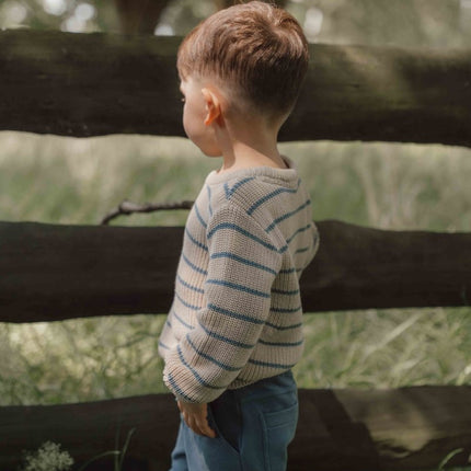 Little Dutch Baby Trui Ice Blue Stripe koop je bij Babywinkel