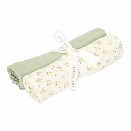 Little Dutch Hydrofiele Doek Blueberry Leaves & Sage 70X70Cm koop je bij Babywinkel