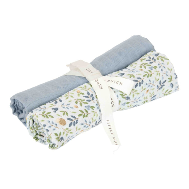 Little Dutch Hydrofiele Doek Forest Adventure & Denim Blue 70X70Cm koop je bij Babywinkel