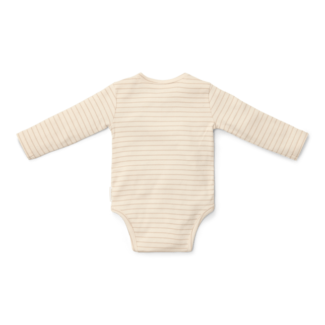 Little Dutch Overslagromper Lange Mouw Soft Beige Stripe - Babywinkel - 8721122582275
