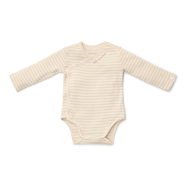Little Dutch Overslagromper Lange Mouw Soft Beige Stripe - Babywinkel - 8721122582275