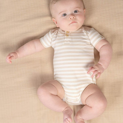Little Dutch Romper Stripe Sand/White koop je bij Babywinkel