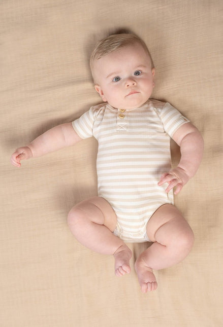 Little Dutch Romper Stripe Sand/White koop je bij Babywinkel