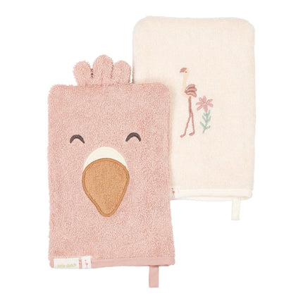 Little Dutch Washandje Flamingo 2St koop je bij Babywinkel