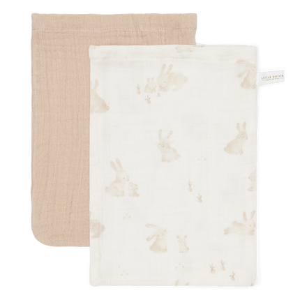 Little Dutch Washandje Set Hydrofiel Baby Bunny Beige koop je bij Babywinkel
