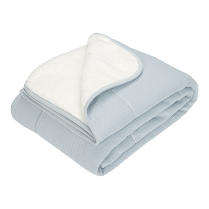 Little Dutch Wiegdeken Pure Soft Blue koop je bij Babywinkel