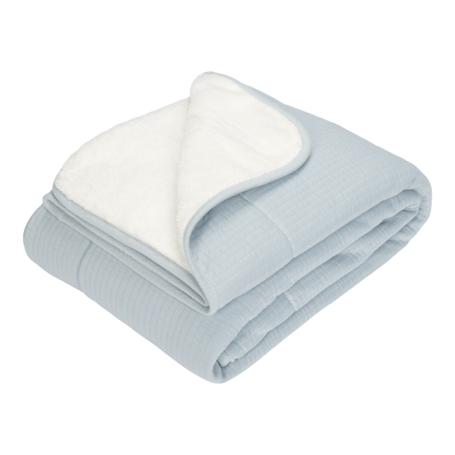 Little Dutch Wiegdeken Pure Soft Blue koop je bij Babywinkel