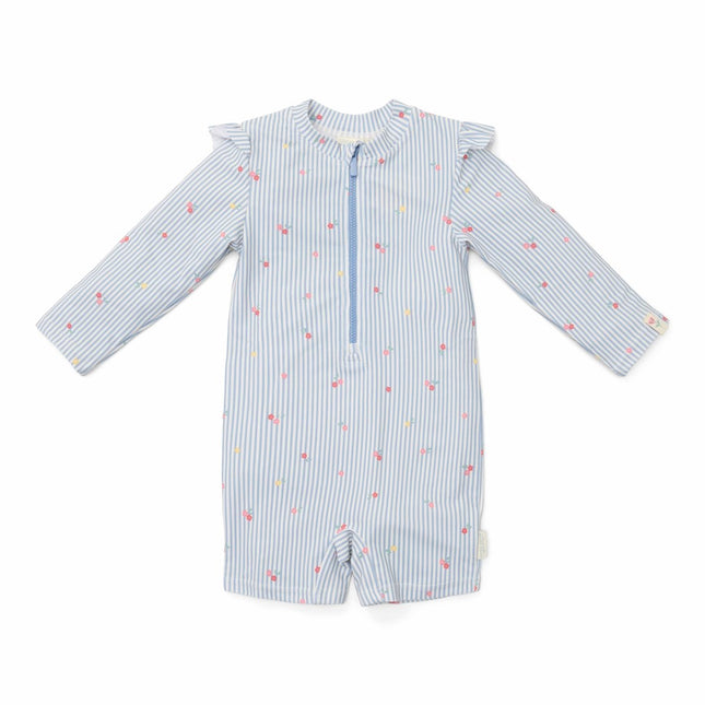 Little Dutch Zwempak Kind Lange Mouwen Sunny Flowers Blue koop je bij Babywinkel
