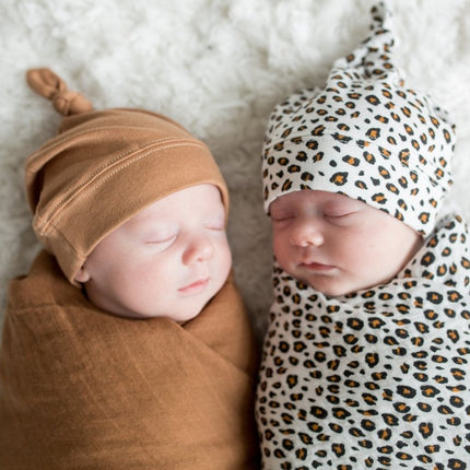 Lulujo Hydrofiele Doek Met Muts En Sticker Leopard - Lulujo - Babywinkel - 628233456465