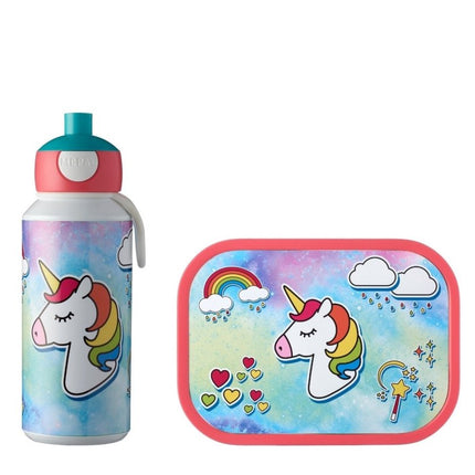 Lunchset Campus Drinkfles+Lunchbox Unicorn - Babywinkel - 8711269957234