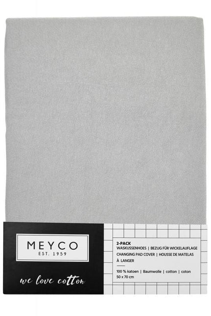 Meyco Aankleedkussenhoes Basic Jersey Lichtgrijs 2st - Meyco - Babywinkel - 4054703862058