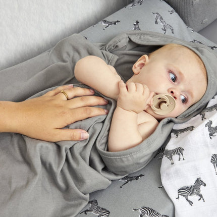 Meyco Aankleedkussenhoes Zebra Animal Grijs - Meyco - Babywinkel - 4054703516449