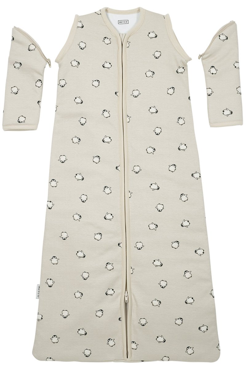 meyco schlafsack größentabelle Meyco Baby Penguin Babyschlafsack mit abnehmbaren Ärmeln Soft Sand – Babywinkel