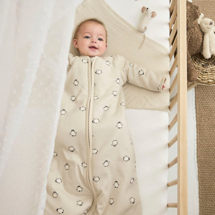 meyco schlafsack mit beinen Meyco Baby Penguin Babyschlafsack mit abnehmbaren Ärmeln Soft Sand – Babywinkel