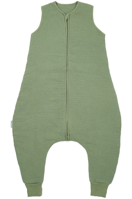 Meyco Baby Uni Baby Winter Slaapoverall Jumper Pre - Washed Hydrofiel Olive Green - Meyco - Babywinkel - 4054703247664